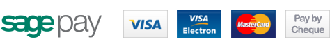 Stitch Design is secured by Sage Pay we accept Visa, Visa Electron and Mastercard as as well as payment by cheque.
